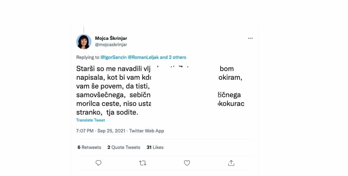 mojca skrinjar glup ko kurac