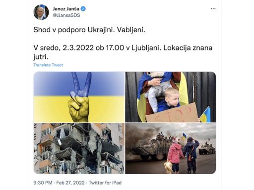 janez jansa shod za ukrajino