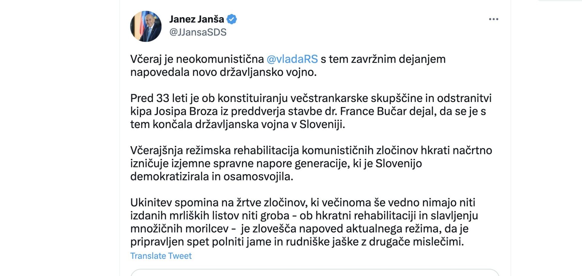 janez jansa drzavljanska vojna