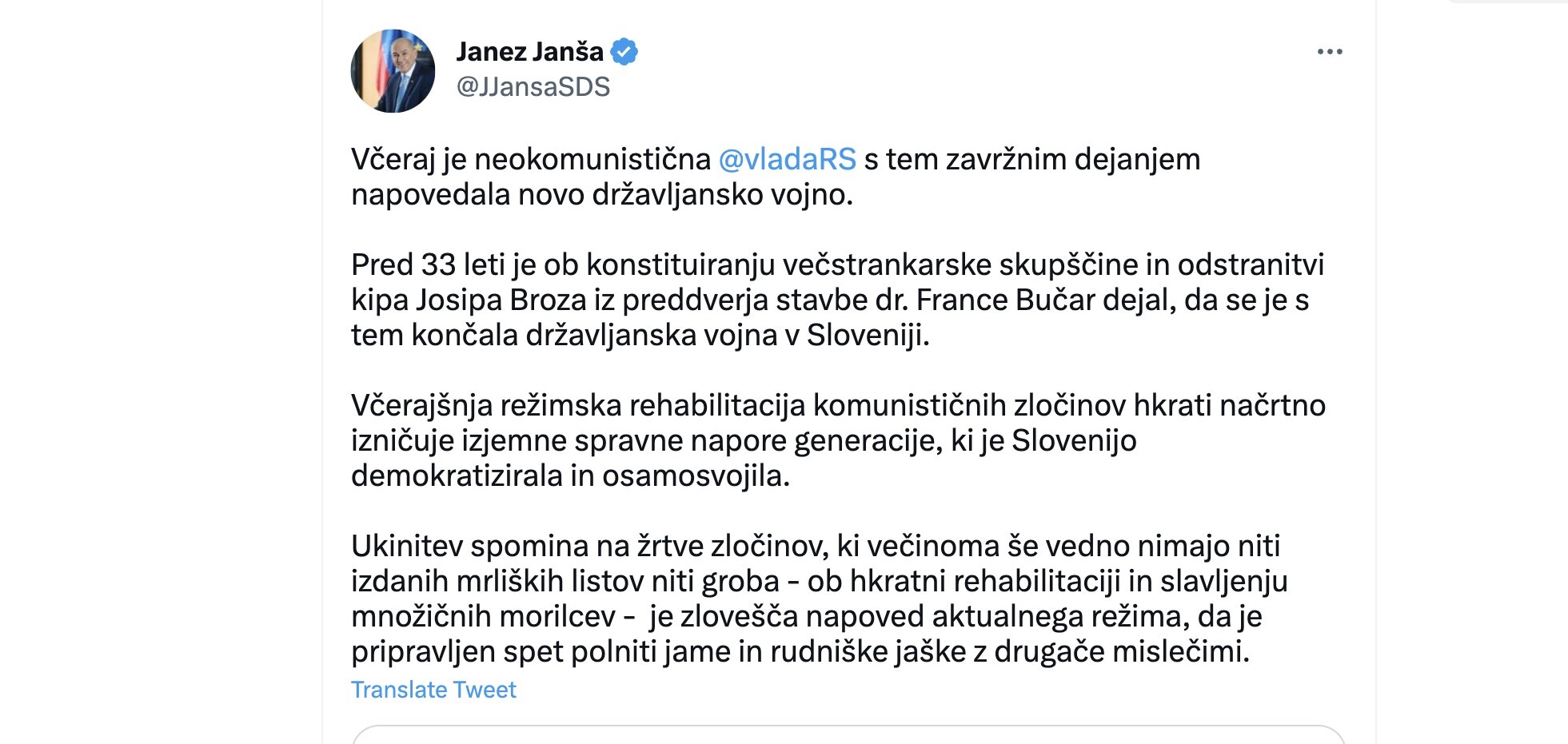 janez jansa drzavljanska vojna