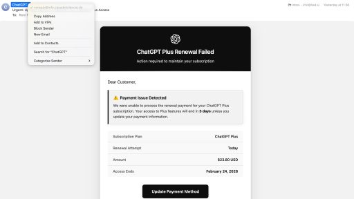 chat gpt renew scam