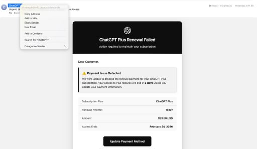 chat gpt renew scam