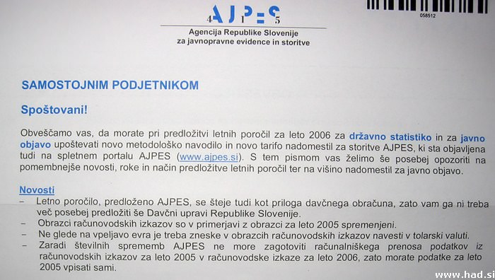 AJPES- Agencija Republike Slovenije za javnopravne evidence in storitve 1