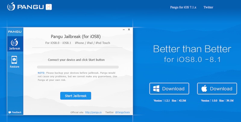Pangu Jailbreak - iOS 8 in 8.1 - iPhone, iPad, iPod Touch Pangu - iOS 8 in 8.1 jailbreak - iPhone, iPad, iPod Touch