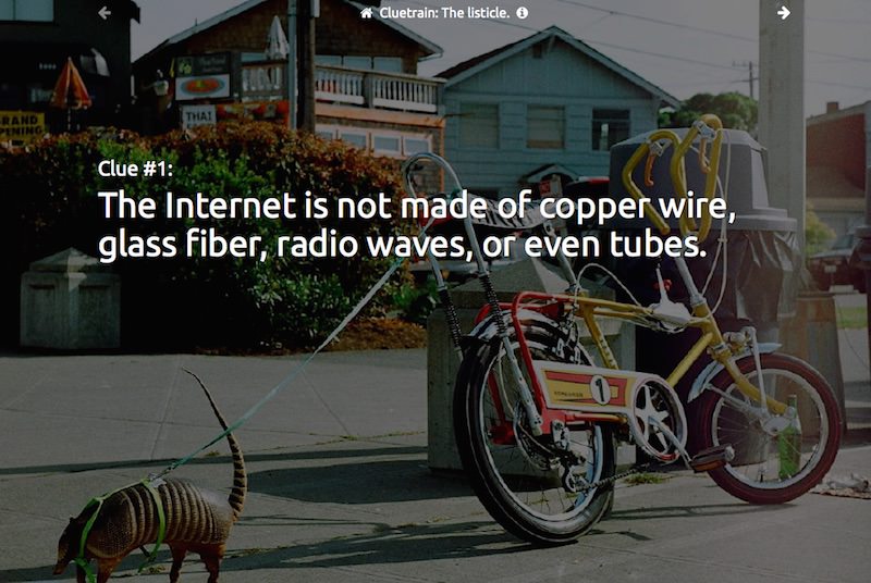 Cluetrain: The listicle - Cluetrain Manifesto Cluetrain: The listicle - Cluetrain Manifesto