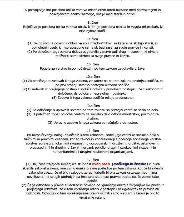 Novela zakona o zakonski zvezi in družinskih razmerjih sprejeta