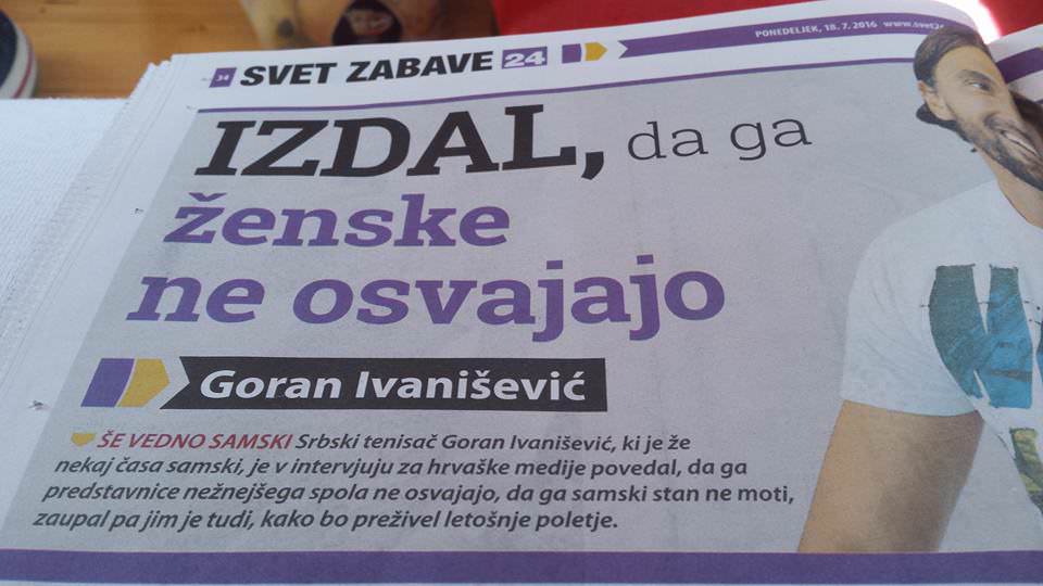 Svet24 / Goran Ivanišević ni Srb, ampak je Hrvat