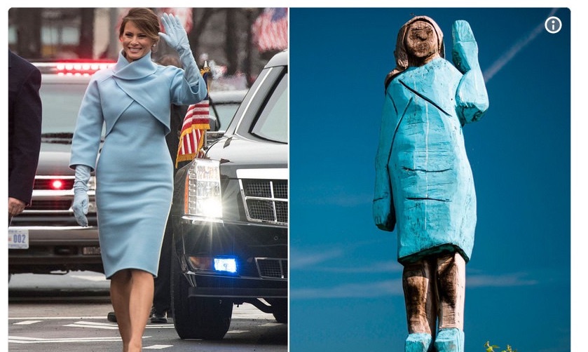 Leseni kip Melanie Trump ponesel ime Slovenije v svet Melania Trump kot Smrketa avtor Ales Zupevc1