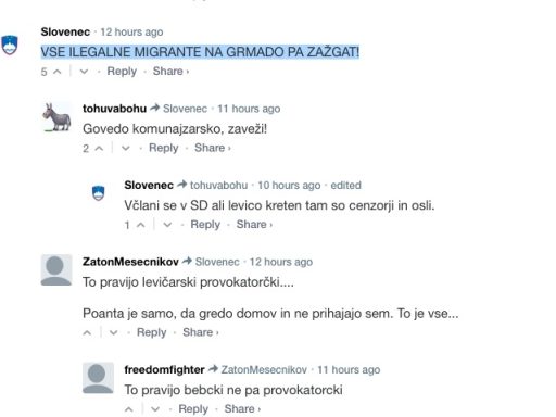 Vse ilegalne migrante na grmado pa zazgat komentar na Nova24tv.si svoboda govora