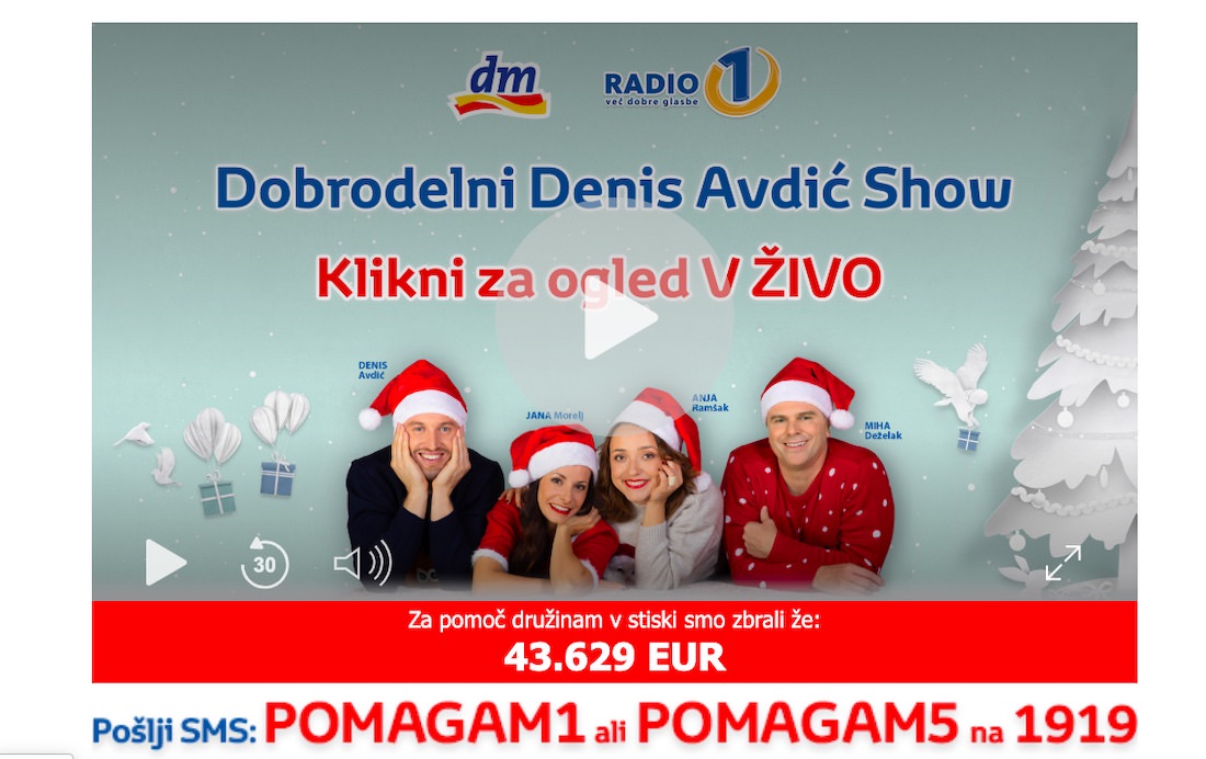28 urni dobrodelni Denis Avdic Show Radia 1 poslji POMAGAM5 na 1919 Jana Morelj Anja Ramsak Denis Avdic Miha Dezelak 28 urni dobrodelni Denis Avdic Show Radia 1 poslji POMAGAM5 na 1919 Jana Morelj Anja Ramsak Denis Avdic Miha Dezelak