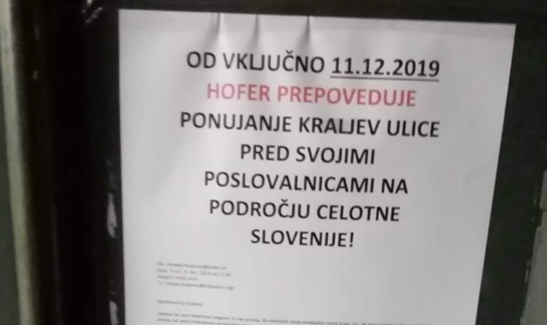Hofer prepovedal prodajo casopisa Kralji ulice pred svojimi trgovinami Hofer prepovedal prodajo casopisa Kralji ulice pred svojimi trgovinami