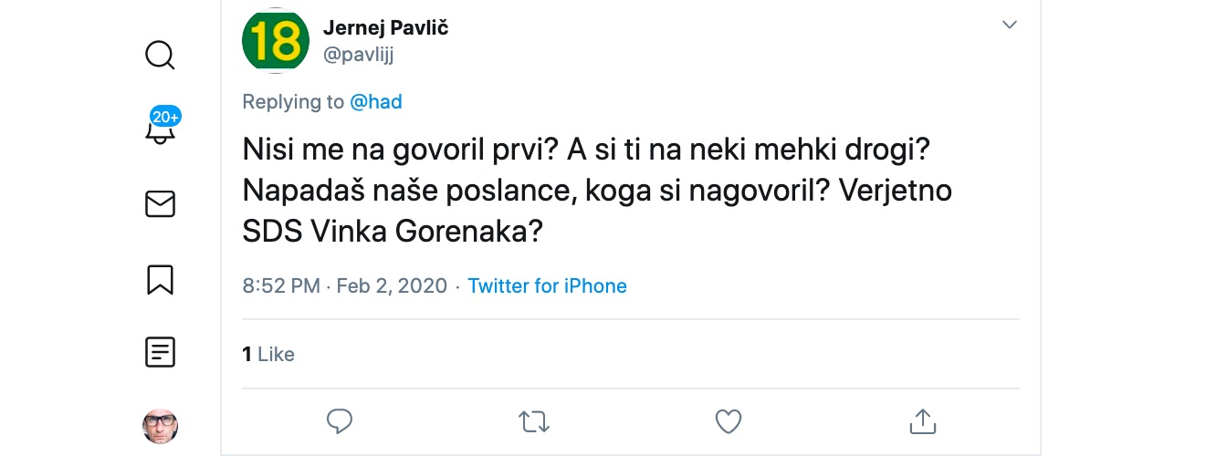 Jernej Pavlic generalni sekretar stranke SAB me na tviterju sprasuje A si ti na neki mehki drogi Jernej Pavlic generalni sekretar stranke SAB me na tviterju sprasuje A si ti na neki mehki drogi