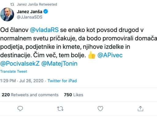Janez Jansa Aleksandra Pivec influensar