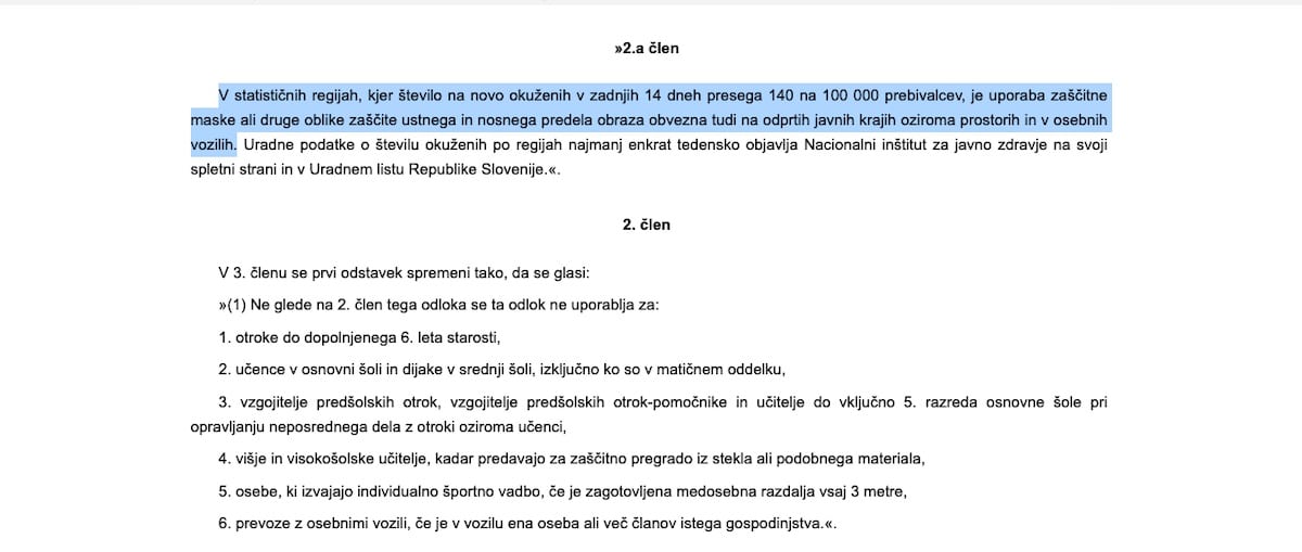 obvezna maska v vozilih 1 obvezna maska v vozilih 1